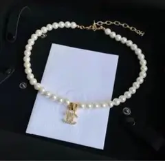 B065 ヴィンテージシャネルCHANEL チャーム パールネックレス