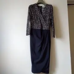 kayMe 長袖ラップワンピース ネイビー