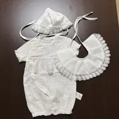 夏セレモニードレスセット（ロンパース・帽子・よだれかけ）