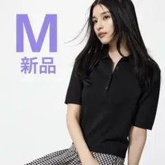 UNIQLO ポロセーター半袖　ブラック　黒　M