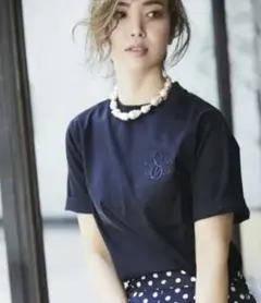 SEVENTEN by MIHO KAWAHITO 刺繍Ｔシャツ　ネイビー　M