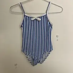 プチバトー　青と白ストライプ水着