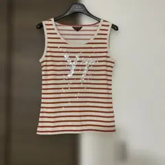 ユキトリイ⭐️タンクトップ　ボーダー　スパンコール
