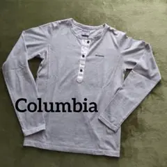 Columbia 長袖ヘンリーネックTシャツ Mサイズ グレー