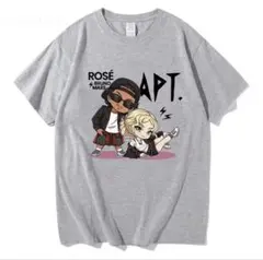 ブルーノマーズ &ロゼのAPTイラストTシャツ　新品　S グレー