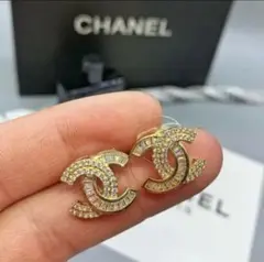 A089 CHANEL ヴィンテージ チャーム ピアス ココマーク