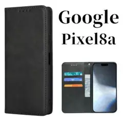 Google Pixel8a ケース 手帳型 スリム カバー グーグル ブラック