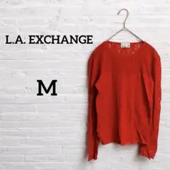 即日発送‼︎L.A. EXCHANGE 【M】レッドレース長袖トップス