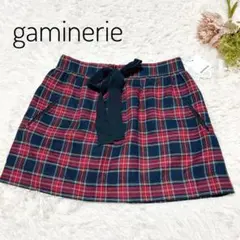 ✨新品　未使用✨gaminerie チェック　ミニスカート　レッド　赤　リボン