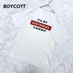 【ボーイコット】ロゴプリントTシャツ 白 サイズ2 コットン100 春夏