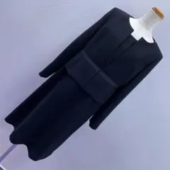 ★3182★ 13号 フォーマルスーツ 黒 礼服 喪服 ワンピーススーツ