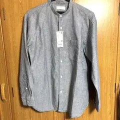 新品未使用【ユニクロ　スタンドカラーシャツ メンズS サイズ65 Blue】