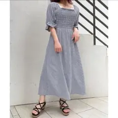 【美品】ロングワンピース マジェスティックレゴン ギンガムチェック