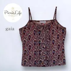 美品❤️【gaia】 ボタン付きペイズリー＆花柄キャミソール 総柄 エスニック