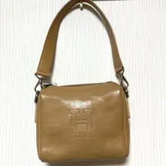 美品 HIROFU ヒロフ ミニショルダーバッグ ベージュ レザー ショルダー