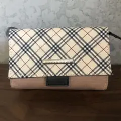 美品 BURBERRY バーバリー ポーチ 小物入れ ナイロン ノバ ミラー 鏡