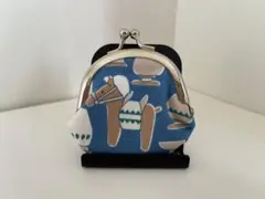 手作りミニがま口・埴輪・ブルー