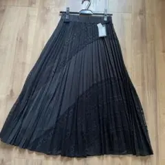 新品　aga 定価¥1万7000円　スコットクラブ　ロングプリーツスカート　黒