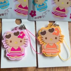 【2個セット】ハローキティ 日焼けキティ ラバーストラップ