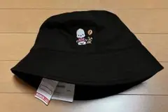 【新品】タグ付きバケットハット 黒 ポチャッコ刺繍
