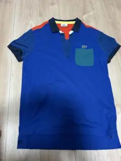 LACOSTE ポロシャツ サイズ4 青/オレンジ