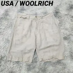 USA製 WOOLRICH ウールリッチ リネン ハーフパンツ ショーツ ショー
