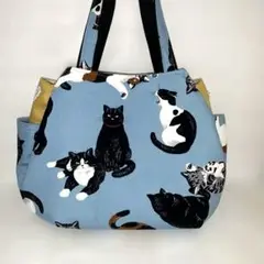 チューリップバッグ　ハンドメイド　可愛い猫ちゃん達