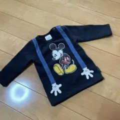 キッズ トレーナー ミッキーマウス 黒 裏起毛 80㎝
