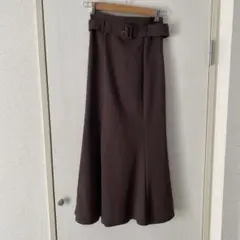ブラウンロングスカート ベルト付き