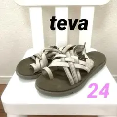 TEVA:VOYA STRAPPY ストラップ サンダル ナチュラル　24センチ