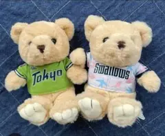 東京ヤクルトスワローズ　テディベア2個セット　ヤクルトグッズ　ぬいぐるみ