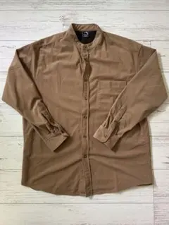 ワークマン（株）ノーカラーコーデュロイ長袖シャツ（L）美品 最終値