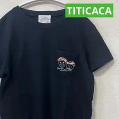 チチカカ メキシカンスカル Tシャツ レディース カラベラ ドクロ 刺繍 黒 L