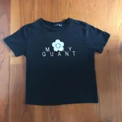 【M /ブラック】MARY QUANT フロントロゴ 綿100% 半袖Tシャツ
