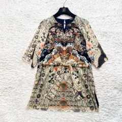 極美品✨ヴィヴィアンタム　チュニック　シーサー　ドラゴン　蛇　パワーネット　花柄