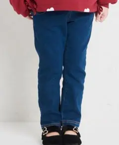 apres les cours インディゴ 裏起毛パンツ120フリルポケット秋冬