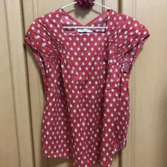 限定　美品　Les Olivades NÎMES 赤　半袖ブラウス