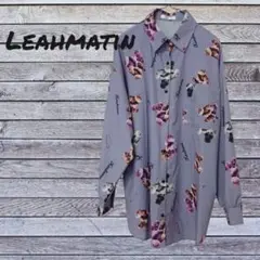 LEAHMATIN クマ柄長袖シャツ 地雷系 M 大きめ クマ柄 パープル 紫