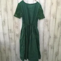 【Blanchechou】ロングワンピース　Mサイズ　グリーン　コットン