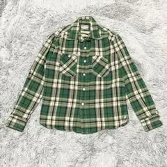 リーバイス チェックシャツ 厚手 グリーン Mサイズ