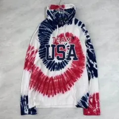 ラルフローレン 現行タグ タイダイ パーカー Lサイズ TEAM USAロゴ