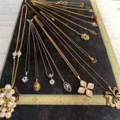 まとめ売りアクセサリーJ47☆ネックレス14点プラントモチーフ　オークション