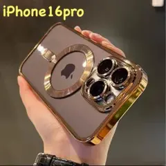 iPhone16pro ケース GOLD Magsafe対応