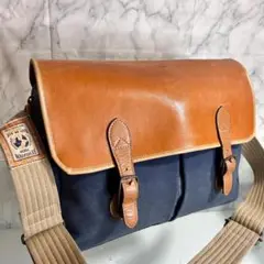 REVOLUTION TENTH レザー キャンバス ショルダーバッグ