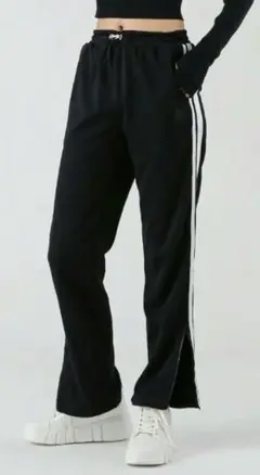 新品　NBB WEEKEND 裾ファスナー ラインパンツ ブラック　サイズ0