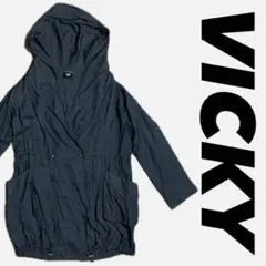 【美品】VICKY フード付カーディガン　パーカー　薄手　S