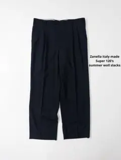 イタリア製 Zanella super120's サマーウールスラックス ワイド