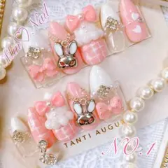 うさぎ フリルネイル 量産型 ネイルチップ ゆめかわ