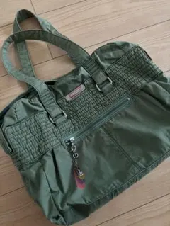 DIESEL ダメージ加工 キャンバスショルダーバッグ オリーブ