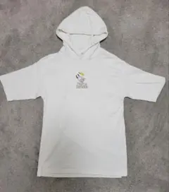 スヌーピー フード付き　Tシャツ 　ホワイト　Lサイズ　【男女兼用】